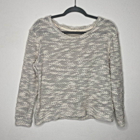 Ace Delivery Off White Cream Gray Marled Light Weight Boucle Sweater Size XS - Picture 11 of 11